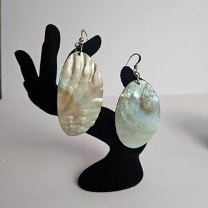 Natural Abalone Shell Earrings - Dangle – Iridescent Coastal Boho Style
